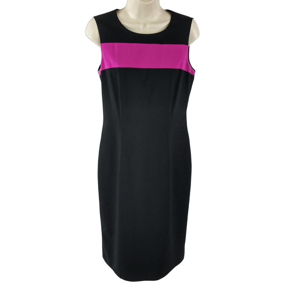 Calvin Klein Black and Pink Midi Dress